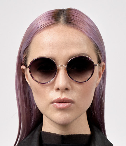 Pre-owned Dita Dts532-52-02-z Lageos Dark Lavender - White Gold W Sunglasses In Gray