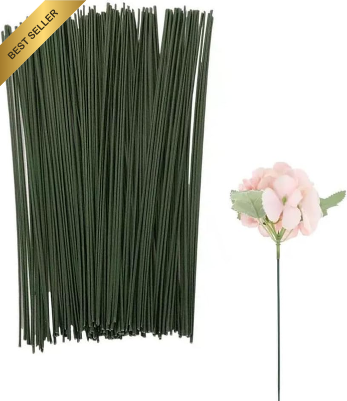 100-Pcs Plastic Floral Stems, 25Cm/9.85 Inch Craft Stems for Flower Bouquet DIY