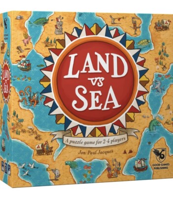 Good Games Land vs Sea - Tile-Laying Strategy Puzzle Game - 2-4 Players