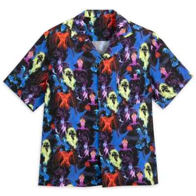 NEW!!   Disney Villains Woven Hawaiian Shirt Aloha Size S-6XL