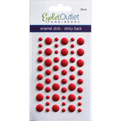 Eyelet Outlet EN54-E21C  Adhesive-Back Enamel Dots 54/Pkg-Matte Red
