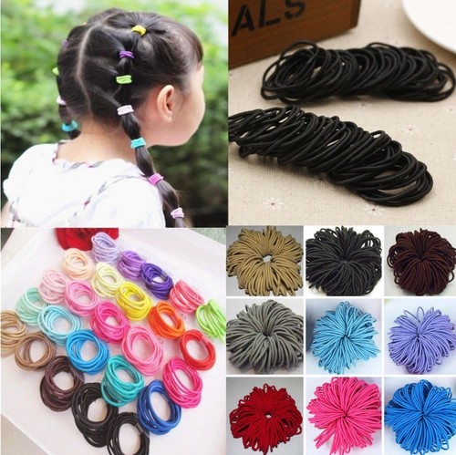100 Quality Thick Endless Snag Free Hair Elastics Bobbles Bands