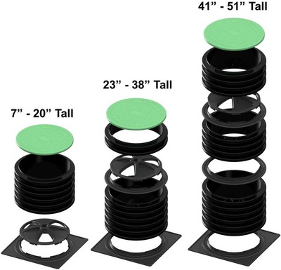 Aero Stream Septic Tank Riser Kit Cover Extension Round Black 23.5 Dia X 13 Inch