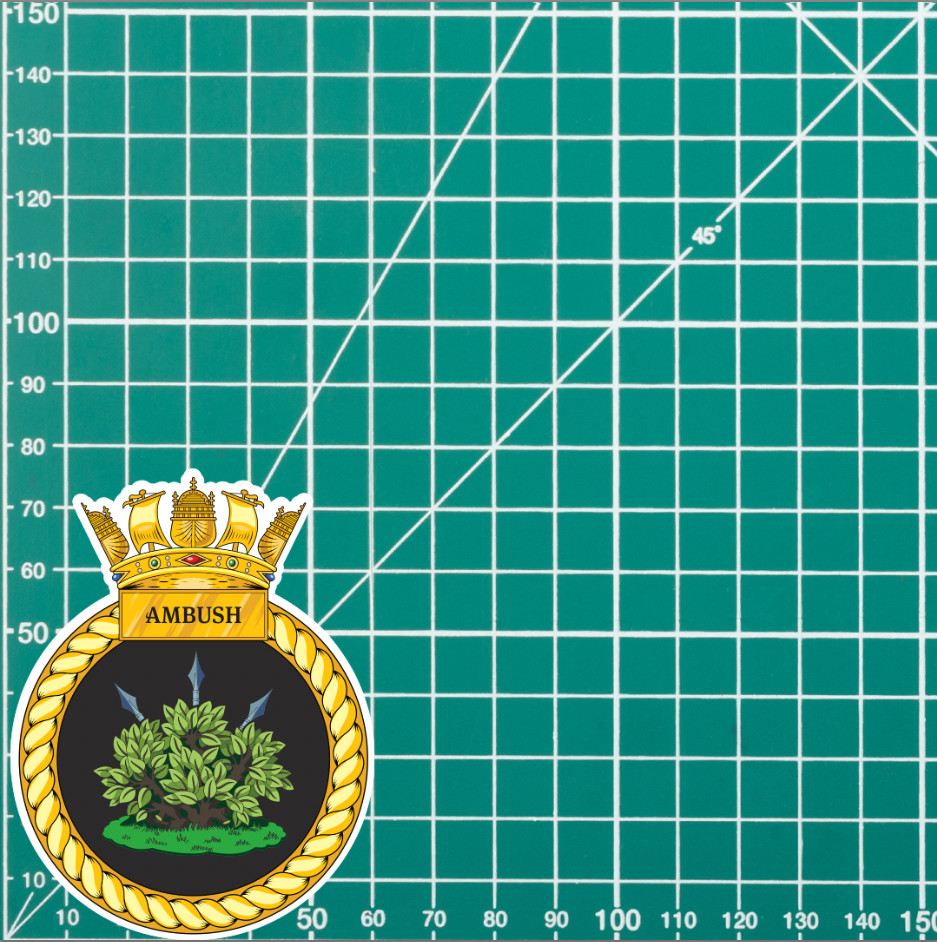 Royal Navy HMS Ambush Waterproof Vinyl Sticker - Multiple Sizes - Picture 7 of 9