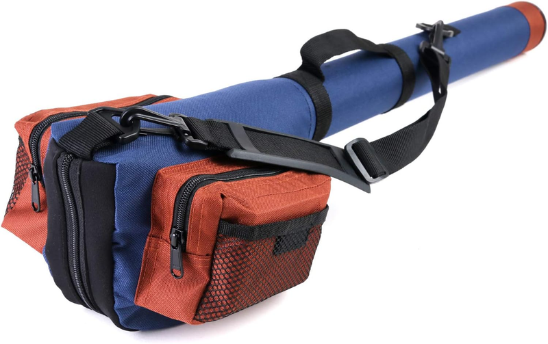 Fly Fishing Rod Case with Reel Pouch Protection Bag 9&rsquo; 4Pc Single Dual Rod Tube