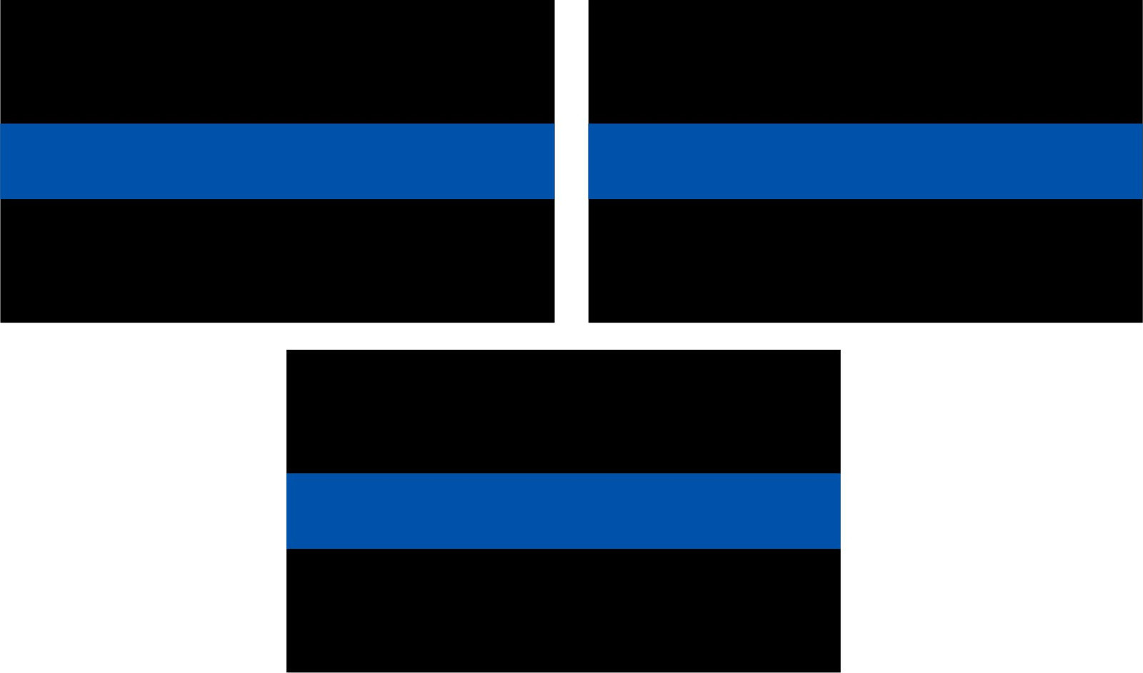 Thin Blue Line decals set of 3 relfective decals 3