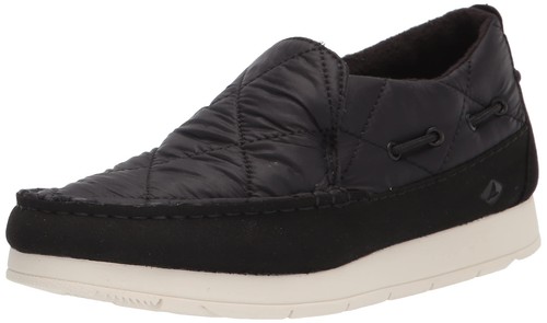 Sperry - Женская обувь MOC-Sider, стеганый черный нейлон, Размер: 7 М