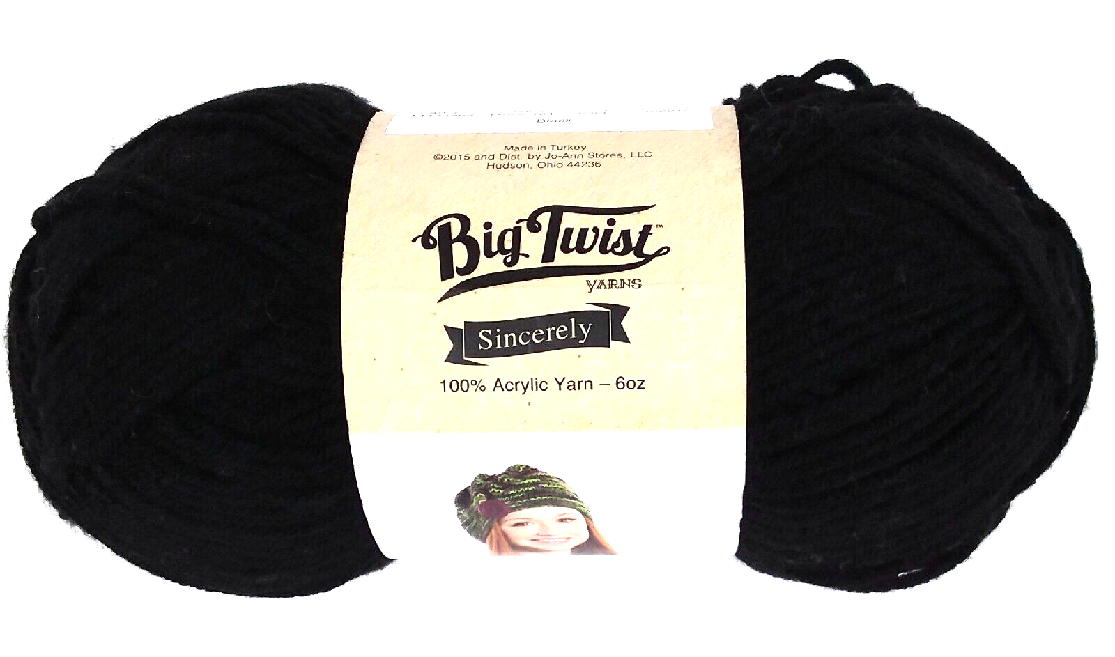 Big Twist Sincerely Yarn Color Black Medium Worsted 6 oz