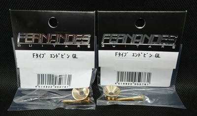 FERNANDES F-Type Guitar Strap Buttons Gold 2 Set (1 pair) New Strap End Pin