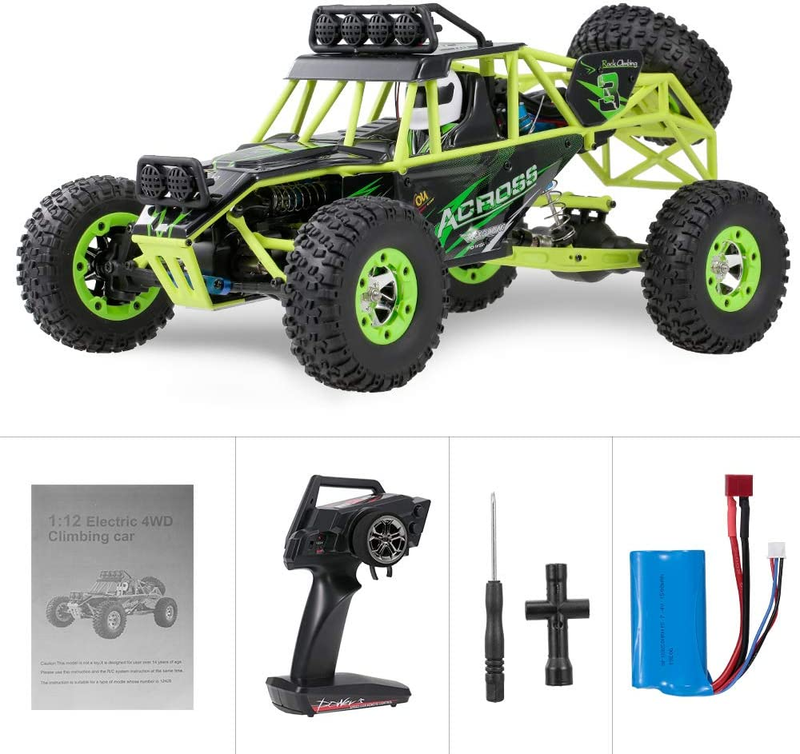 Wltoys 12428 RC Car, 1/12 Scale 4WD 50Km/H High Speed RC Rock Crawler, 2.4Ghz Re