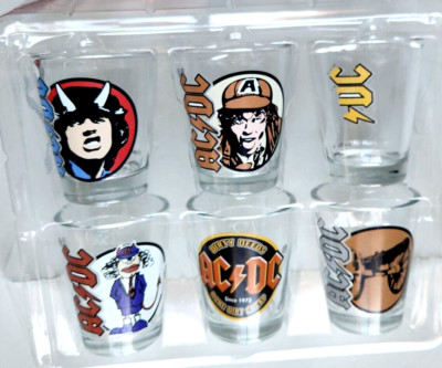 SALE!!! AC-DC 6 Shot Glass Set From 2011 Damaged Box Live Nation Merchandise
