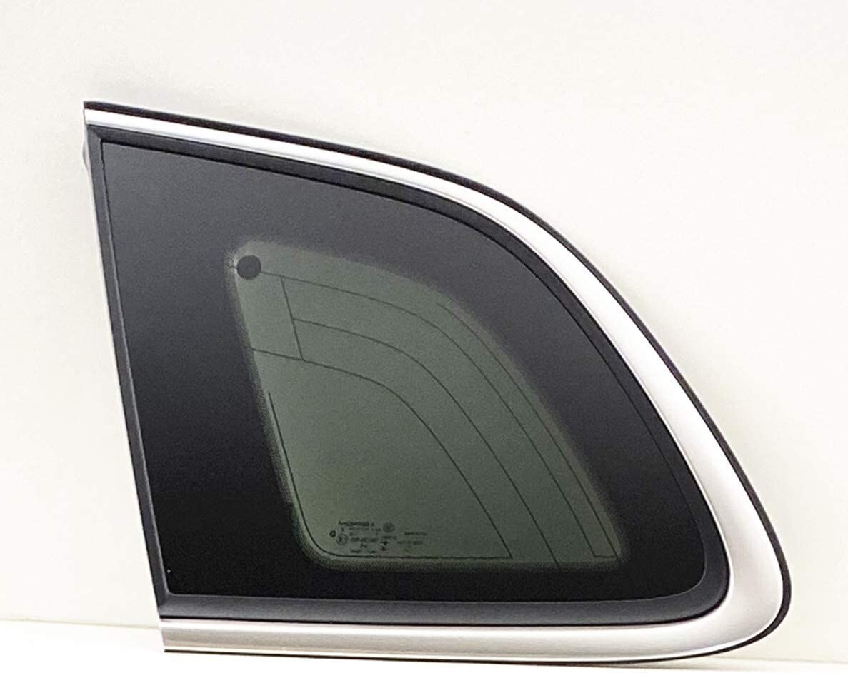 Driver/Left Side Quarter Window Glass Chrome OE w/Antena For 14-18 Jeep Cherokee