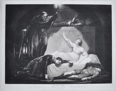 Boydell Shakespeare Simon Northcote Romeo Juliet 1802 Radierung Kupferstich 