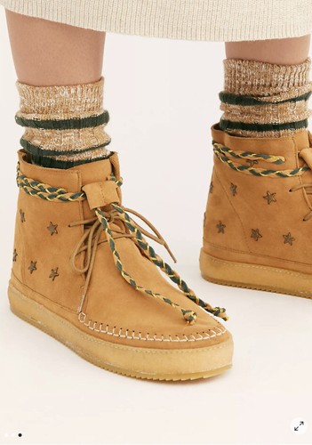 

Free People Laidback London Argo Замшевые ботинки со звездами Мокасины Симпатичные 220 долларов США, Tan, People Laidback London Argo