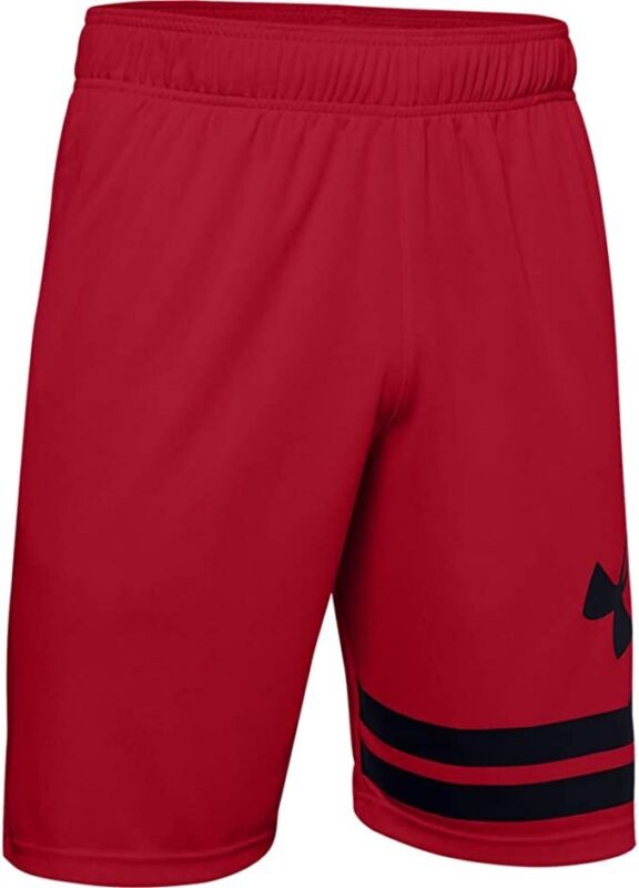 Under Armour Heat Gear Mens Athletic Shorts Gym Basketball Red/black Strip Xl