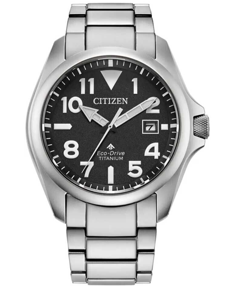 Pre-owned Citizen Promaster Land Eco-drive Super Titanium Men's Watch Bn0241-59h
