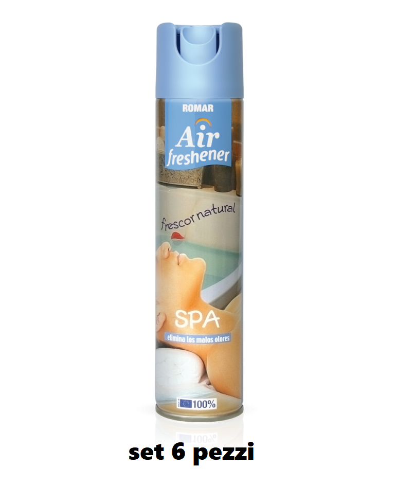 Set 6 Pz Deodorante Per Ambiente Spray Profumo Casa Fresco 300ml Spa