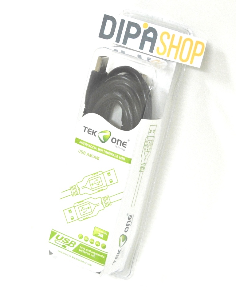 Cavo USB - USB TeKone TO-US216L Cavetto Adattatore M/M Lunghezza 3m hsb