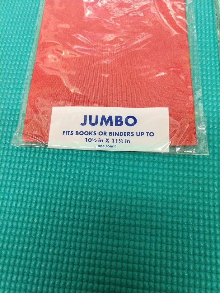 Stretchable Book Cover Lot of 5 Jumbo 10 1/2 x 11 1/2 Assorted Colors