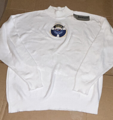 Vintage Jantzen Mock Sweater Mens Size X-Large White Made USA New W/ Tag -READ