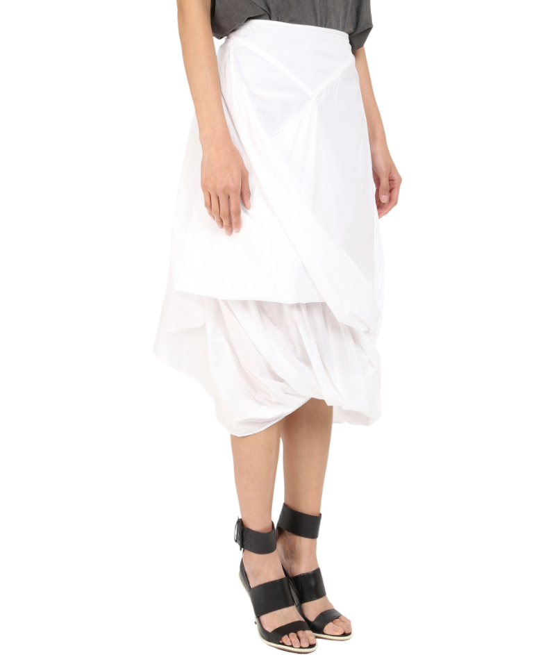 Pre-owned Vivienne Westwood L102401 Women's White Asymmetrical Hem Midi Skirt Size 42