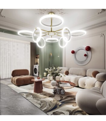 OUQI 7000K Dimmable Ceiling Light Fixture,Modern 8 Lights Fixtures Ceiling Mount
