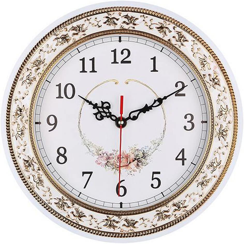 Tebery Silent Modern Quartz Flower Design Decorative Wall Clock Non-Ticking D...