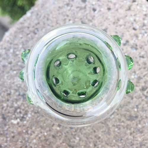 18mm Green Glass Slide Bowl with Built in Screen