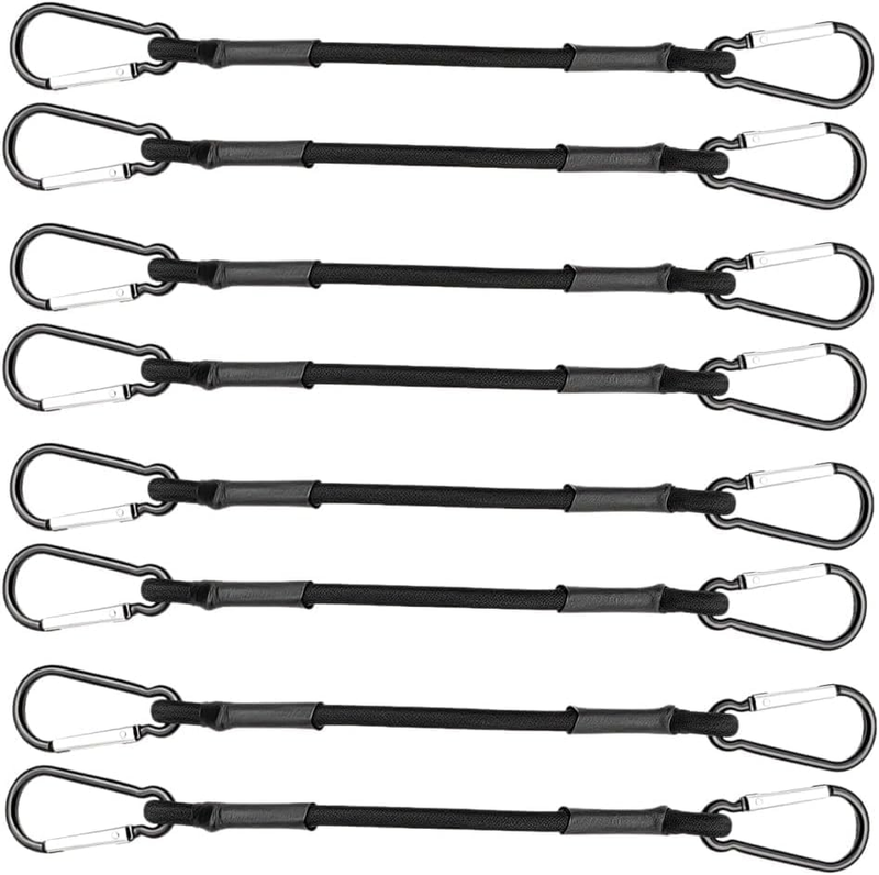 8 Pcs 12In Bungee Cords with Carabiner Hooks Heavy Duty, Outdoor Bungee Straps,