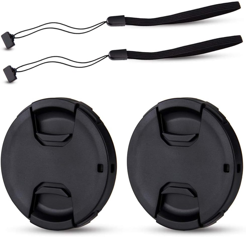 2-Pack 58mm Front Lens Cap Cover for Canon EOS Rebel T7 T6 T5 T100 4000D T8i T7i