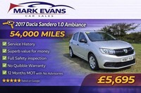 2017 Dacia Sandero 1.0 SCe Ambiance 5dr HATCHBACK Petrol Manual
