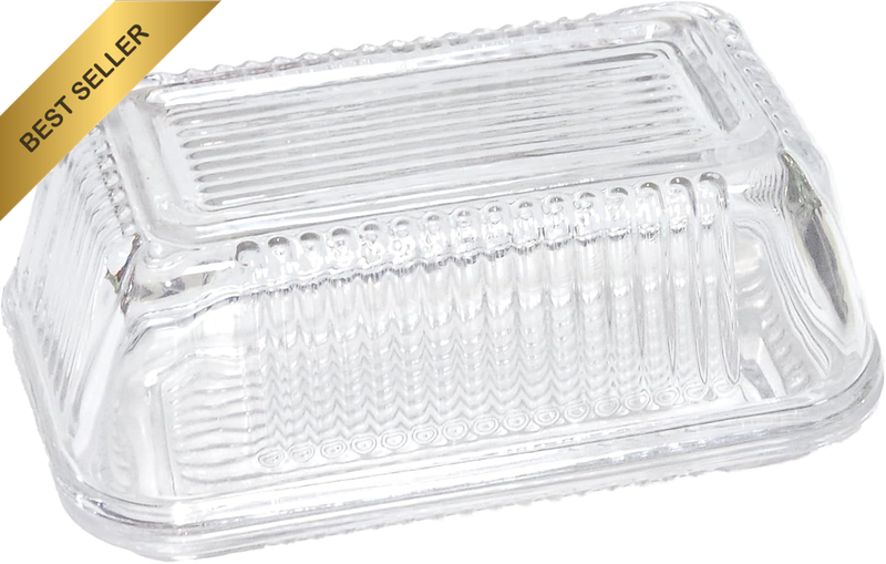 Butter Dish, Glass Butter Box with Lid Holds 0.6 Lb. of Butter.  Butter Containe