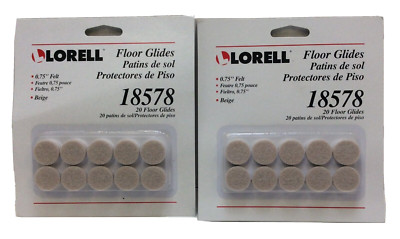 Lorell Floor Glides, 18578, 40 Ct, Beige,  0.75'' Felt, Free Shipping