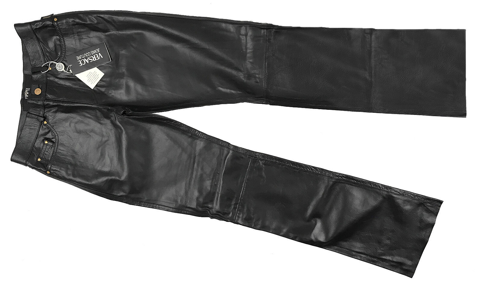 New Versace Jeans Couture Vintage 90's Leather Pants! 29 x New Versace Jeans Couture Vintage 90's Leather Pants! 29 x