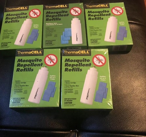 LOT OF 5 BOXES OF ThermaCELL Mosquito Repellent Refills Butane Cartridges & mats