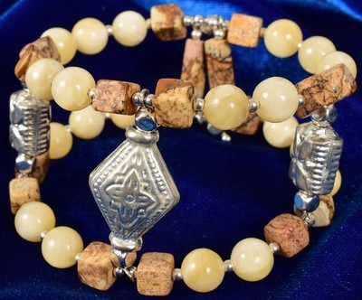 Totally Boho Chic Beaded Cuff Bracelet ~ All Natural!