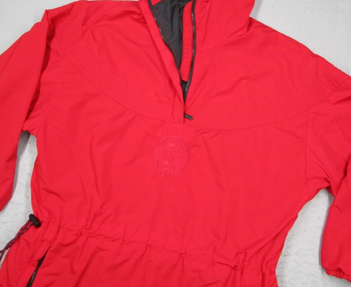 Vintage Roffe Jacket Womens Medium Red 1/4 Zip Eye of The Sky Made in USA Ski