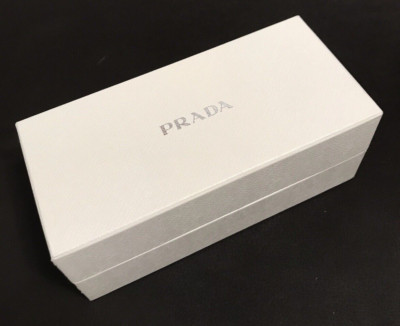 AUTHENTIC PRADA EMPTY WHITE SUNGLASSES BOX w/ Pouch, Cloth, Tag, 2 Booklets