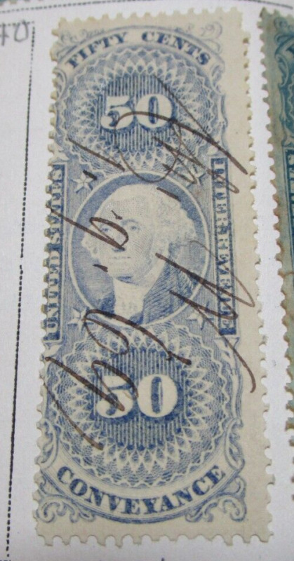 United States Stamp Revenue 50C First Issue Imperf Rare Antique StampBook3-642