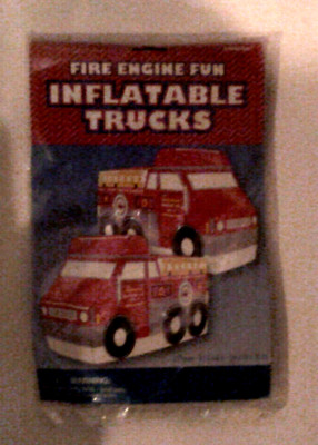 Brand New NOS Amscan Fire Engine Fun Inflatable Trucks 9x5x6 Inches Gonflable