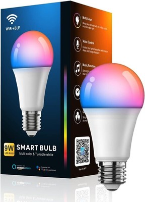 Light Bulb 60W, LED Color Changing 50+ Music Schedules Tunable White , 1 Pack