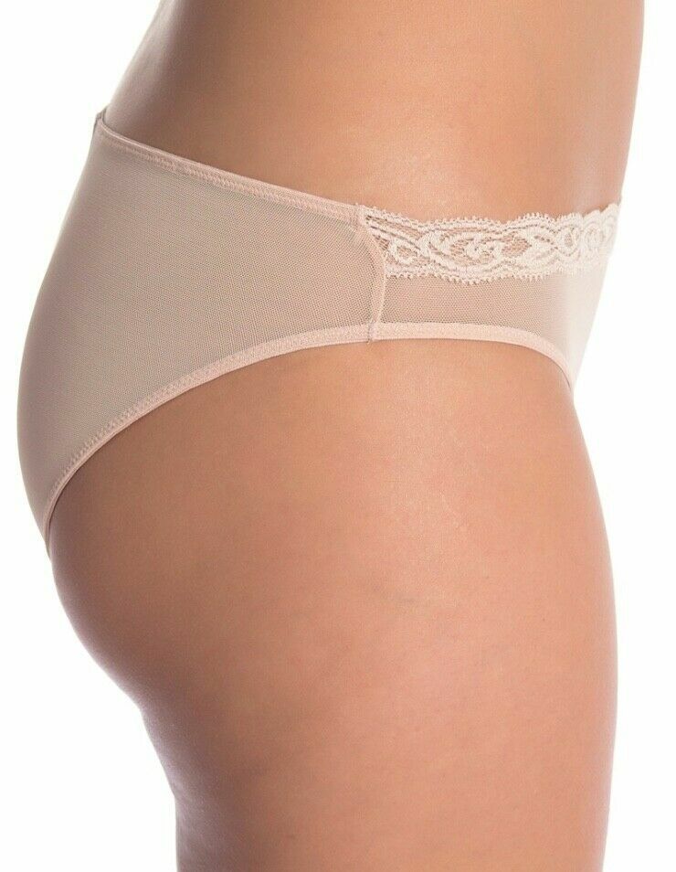 NEW Natori 7737023 Feathers Bikini Panties 2 PANTY BUNDLE Cameo Rose Large L