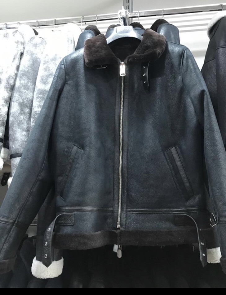 Pre-owned Flight B3 Men 100% Sheepskin Shearling Leather Aviator Bomber Jacket Lambskin Coat Usa In Black