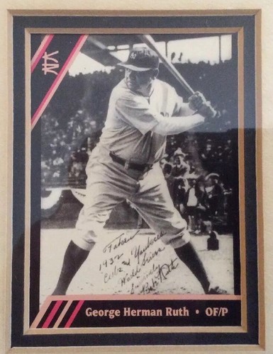 Babe Ruth The King of Swat Framed 1992 Kelly Russell Color Lithograph Print