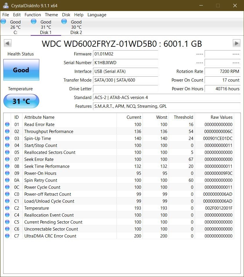 Western Digital WD Gold HDD WD6002FRYZ 6TB w/ 128MB Cache SATA III 6Gb/s 7200rpm