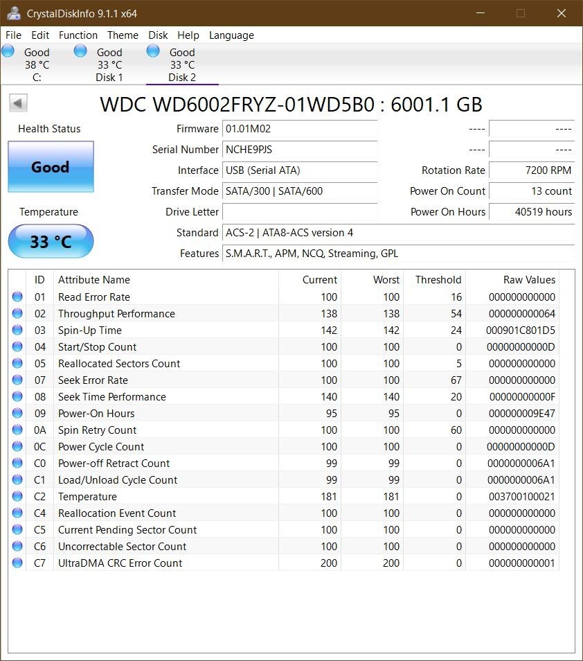 Western Digital WD Gold HDD WD6002FRYZ 6TB w/ 128MB Cache SATA III 6Gb/s 7200rpm