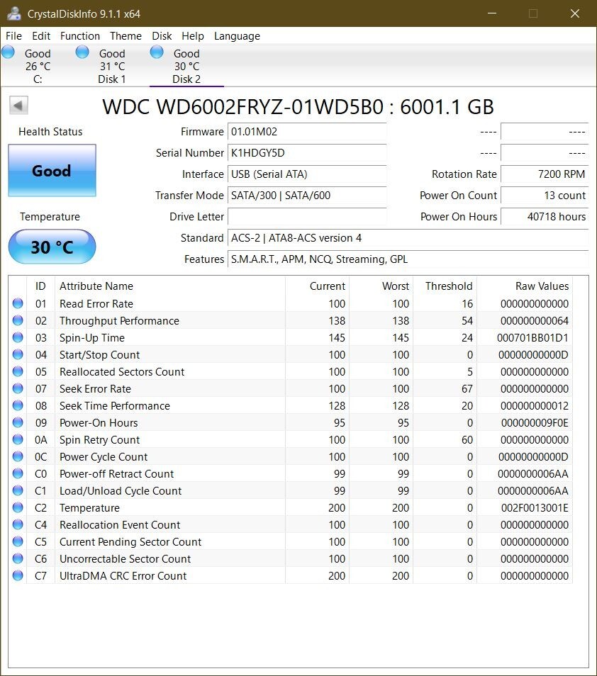 Western Digital WD Gold HDD WD6002FRYZ 6TB w/ 128MB Cache SATA III 6Gb/s 7200rpm