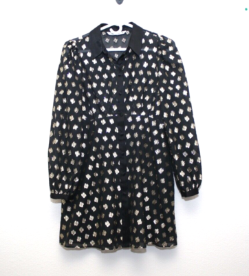 Zara sheer black top polka dot dress