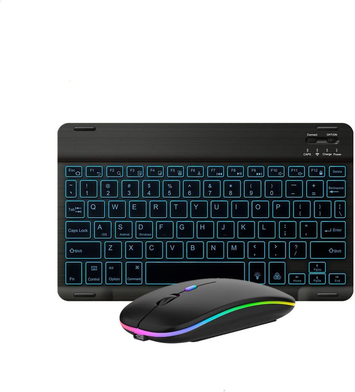Bluetooth Keyboard and Mouse Combo for iPad Tablet with Rechargeable Wireless
