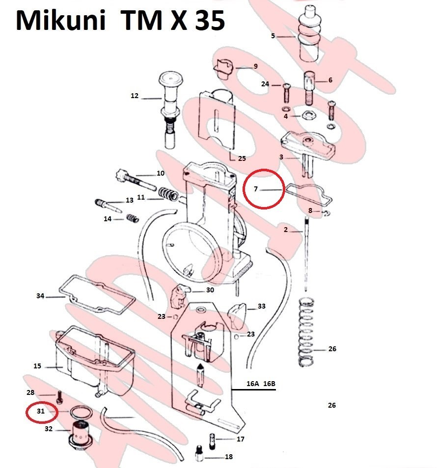 MIKUNI RICAMBI ORIGINALI SERIE TMX 35 GUARNIZIONE COPERCHIO VALVOLA n°7 616-9300